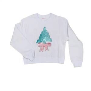 NEW ISCREAM girls' fancy tree sweatshirt in white multi